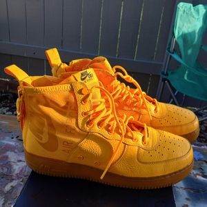 Nike Men's SF Air Force 1 Mid "OBJ" Sneakers Shoes Laser Orange size 11 NO STRAP